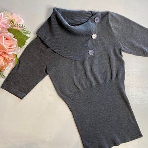 Sweater Top w/ Button Detail